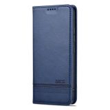 Peňaženkové kožené puzdro AZNS Calf na Xiaomi 14 Pro - Tmavo modrá