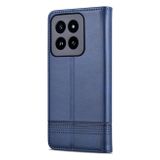 Peňaženkové kožené puzdro AZNS Calf na Xiaomi 14 Pro - Tmavo modrá
