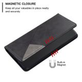 Peňaženkové kožené puzdro Rhombus Texture na Motorola Edge 40 - Čierna