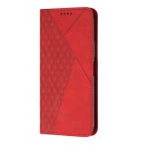 Peňaženkové kožené puzdro Diamond na Xiaomi Redmi 13C - Červená