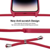 Gumený kryt Liquid Crossbody na iPhone 15 Pro Max - Rose Red