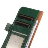 Peňaženkové kožené puzdro KHAZNEH Litchi Texture na Galaxy A15 4G/ 5G - Zelená