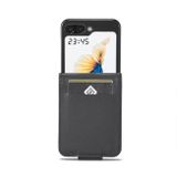 Peňaženkové kožené puzdro LC.IMEEKE Carbon na Samsung Galaxy Z Flip 5 - Vertikálna čierna