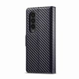 Peňaženkové kožené puzdro LC.IMEEKE Carbon na Samsung Galaxy Z Fold4 - Vertikálna čierna
