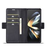 Peňaženkové kožené puzdro LC.IMEEKE Carbon na Samsung Galaxy Z Fold5 - Zvislá čierna