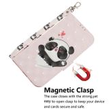 Peňaženkové 3D puzdro na iPhone 15 Pro Max - Heart Panda