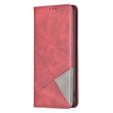 Peňaženkové kožené puzdro Rhombus na Samsung Galaxy S24 Ultra 5G - Červená
