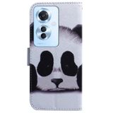 Peňaženkové kožené puzdro Coloured na OPPO Reno11 F 5G - Panda