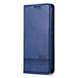 Peňaženkové kožené puzdro AZNS Magnetic Calf na Galaxy A35 5G - Tmavo modrá