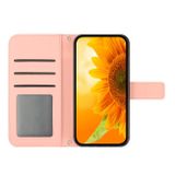 Peňaženkové kožené puzdro Sun flower na OPPO Reno11 F 5G - Ružová