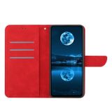 Peňaženkové kožené puzdro Stitching na Oppo A38 - Červená