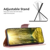 Peňaženkové kožené puzdro Litchi Texture Pure Color na Galaxy A35 5G - Ružovo zlatá