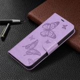 Peňaženkové kožené puzdro Two Butterflies na Samsung Galaxy S24 Ultra 5G - Fialová