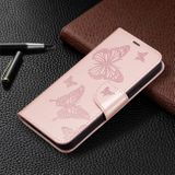Peňaženkové kožené puzdro Two Butterflies na Samsung Galaxy S24 Ultra 5G - Ružové zlato