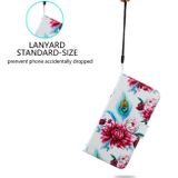 Peňaženkové kožené puzdro DRAWING na iPhone 15 Pro Max - Peacock Flower