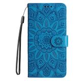 Peňaženkové kožené puzdro Sunflower na Samsung Galaxy S24 Ultra 5G - Modrá