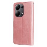 Peňaženkové kožené puzdro Calf Zipper na Xiaomi Redmi Note 13 Pro 4G - Ružovo zlatá