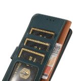 Peňaženkové kožené puzdro KHAZNEH Custer na Motorola Moto G34 5G - Zelená