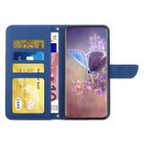 Peňaženkové kožené puzdro Butterfly Embossed Skin Feel na Galaxy A55 5G - Modrá