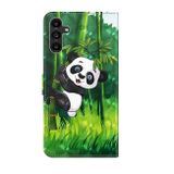 Peňaženkové 3D puzdro na Galaxy A15 4G/ 5G - Panda a Bambus