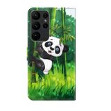 Peňaženkové 3D puzdro Painting na Samsung Galaxy S24 Ultra 5G - Bamboo Panda