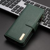 Peňaženkové kožené puzdro Litchi na Samsung Galaxy Z Fold5 - Zelená