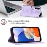 Peňaženkové kožené puzdro Embossed Skin-feel na Samsung Galaxy A05s - Bledo fialová