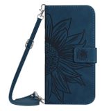 Peňaženkové kožené puzdro Sun Flower na Motorola Edge 40 Neo - Atramentovo modrá