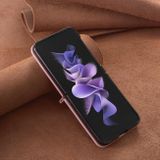 Kožený kryt Butterflies na Samsung Galaxy Z Flip4 - Ružové zlato