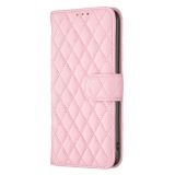 Peňaženkové kožené puzdro Diamond Lattice na Samsung Galaxy A05s - Ružová