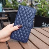 Peňaženkové kožené puzdro Diamond Lattice na Galaxy A35 5G - Modrá
