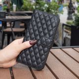 Peňaženkové kožené puzdro Diamond Lattice na Galaxy A35 5G - Čierna