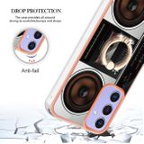 Ring Holder kryt Electroplating na Galaxy A15 4G/ 5G - Retro Rádio