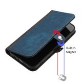 Peňaženkové kožené puzdro Side Buckle na OPPO Reno10 5G/10 Pro 5G - Modrá