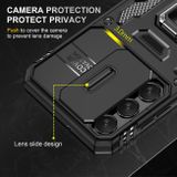 Kryt Folding Magnetic Holder Armor na Samsung Galaxy S24 Plus 5G - Čierna