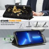 Peňaženkové 3D puzdro na iPhone 15 Plus - Golden Swallow Butterfly