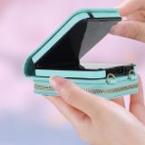 Peňaženkové kožené puzdro Rhombic na Samsung Galaxy Z Flip 5 - Zelená