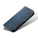 Peňaženkové kožené puzdro Denim na Oppo A38 - Modrá