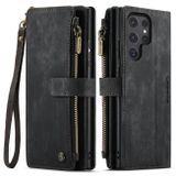 Multifunkčné peňaženkové puzdro CaseMe Zipper na Samsung Galaxy S24 Ultra 5G - Čierna