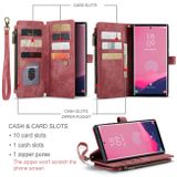 Multifunkčné peňaženkové puzdro CaseMe Zipper na Samsung Galaxy S24 Ultra 5G - Červená
