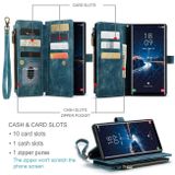 Multifunkčné peňaženkové puzdro CaseMe Zipper na Samsung Galaxy S24 Ultra 5G - Modrá