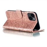 Peňaženkové kožené puzdro Lace na iPhone 15 - Ružové zlato