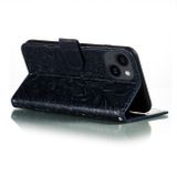 Peňaženkové kožené puzdro Lace na iPhone 15 - Tmavo modrá