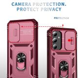 Kryt Magnetic Holder Armor na Samsung Galaxy S23 FE - Ružová a ružovo červená