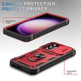 Kryt Magnetic Holder Armor na Samsung Galaxy S23 FE - Červená a čierna