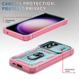 Kryt Magnetic Holder Armor na Samsung Galaxy S23 FE - Zelená a ružová