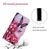 Peňaženkové kožené puzdro na Xiaomi Mi Note 10 Lite - Red Flower Butterfly