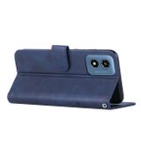 Peňaženkové kožené puzdro Stitching na Motorola Moto G04/ G24 - Modrá