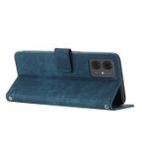 Peňaženkové kožené puzdro Skin Feel Stripe na Motorola G14 - Modrá