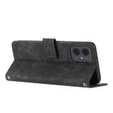 Peňaženkové kožené puzdro Skin Feel Stripe na Motorola G14 - Čierna
